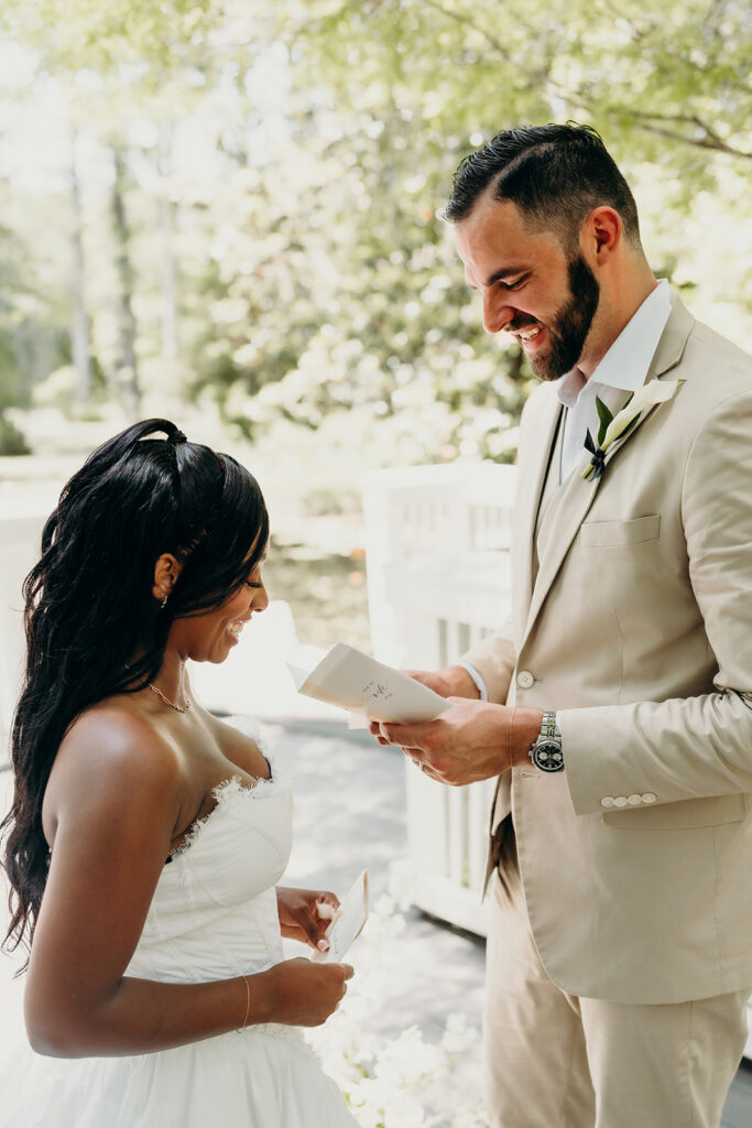 Romantic Elopement at Cypress Gardens - Ceremony by the dock exchanging vows