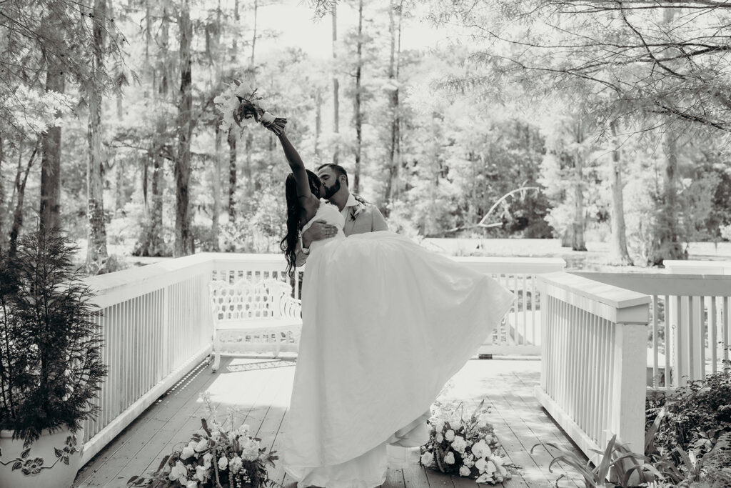 Romantic Elopement at Cypress Gardens - Ceremony by the dock