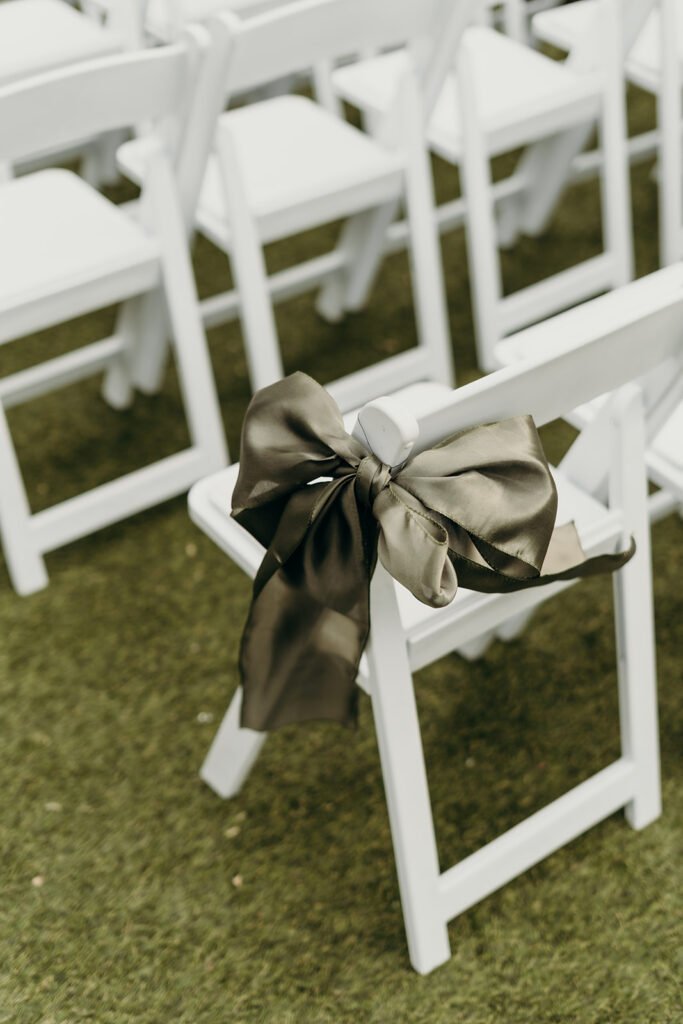 ceremony set up in courtyard outdoors in fall