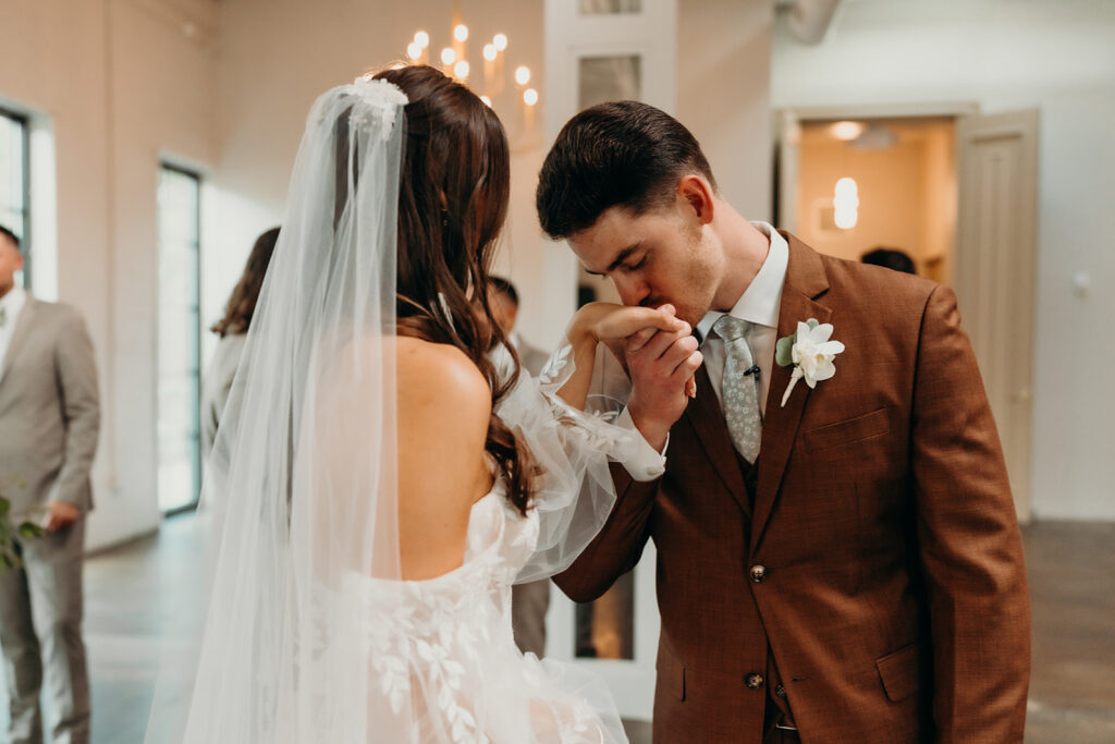 ceremony set up in courtyard outdoors in fall