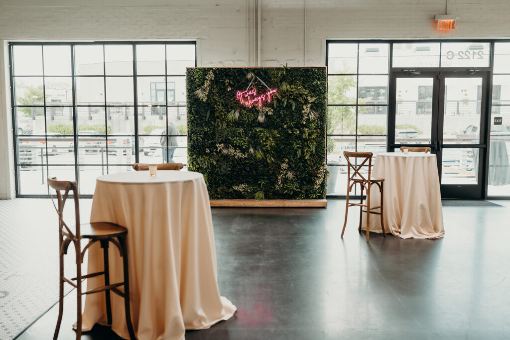 reception space with boho details