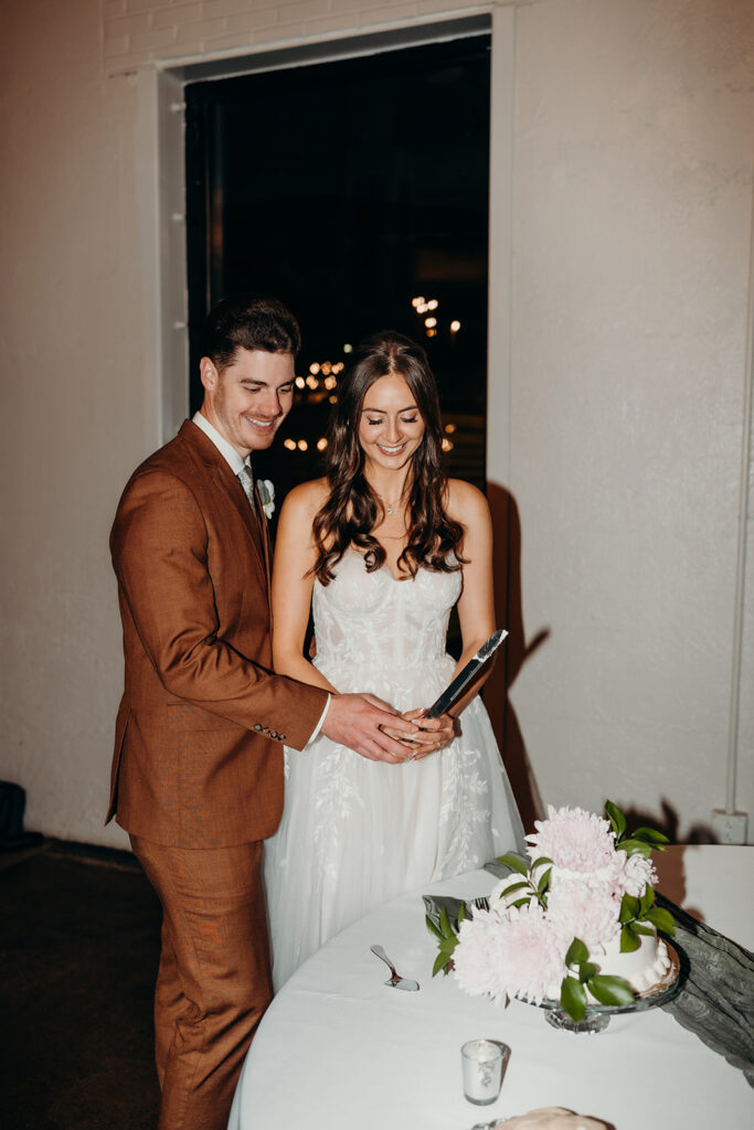 reception and party with dancing, toasts, and cake cutting