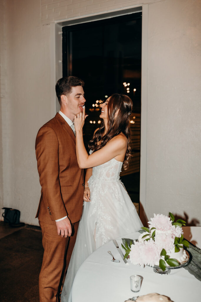reception and party with dancing, toasts, and cake cutting
