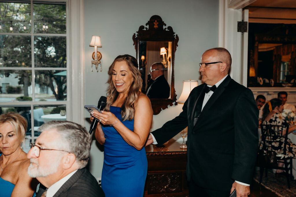 Summer wedding ceremony vintage reception decor toasts