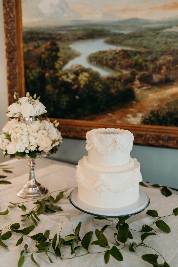 Summer wedding ceremony vintage reception decor wedding cake