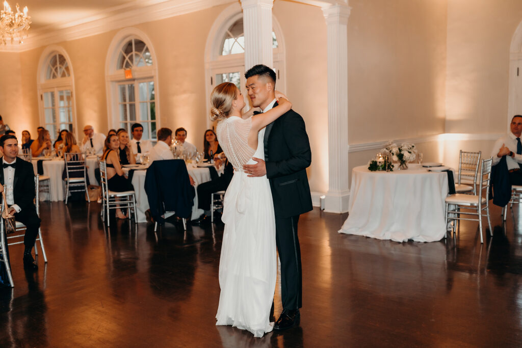 bride and groom first dance