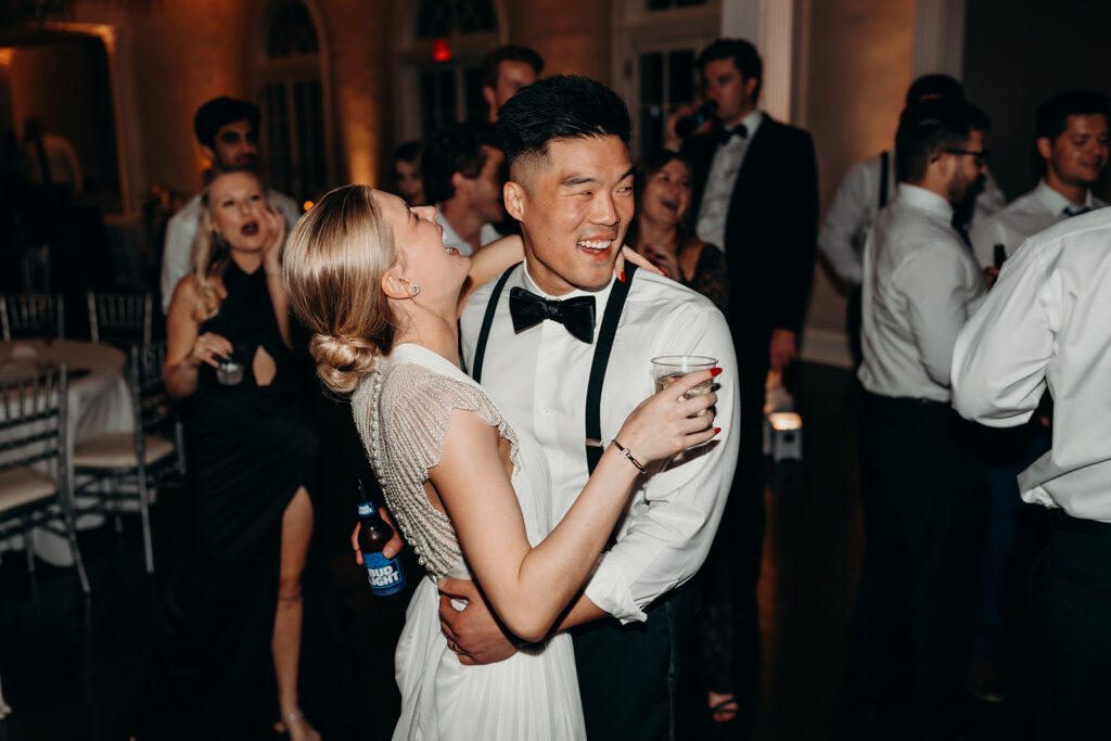 bride and groom on dance floor
