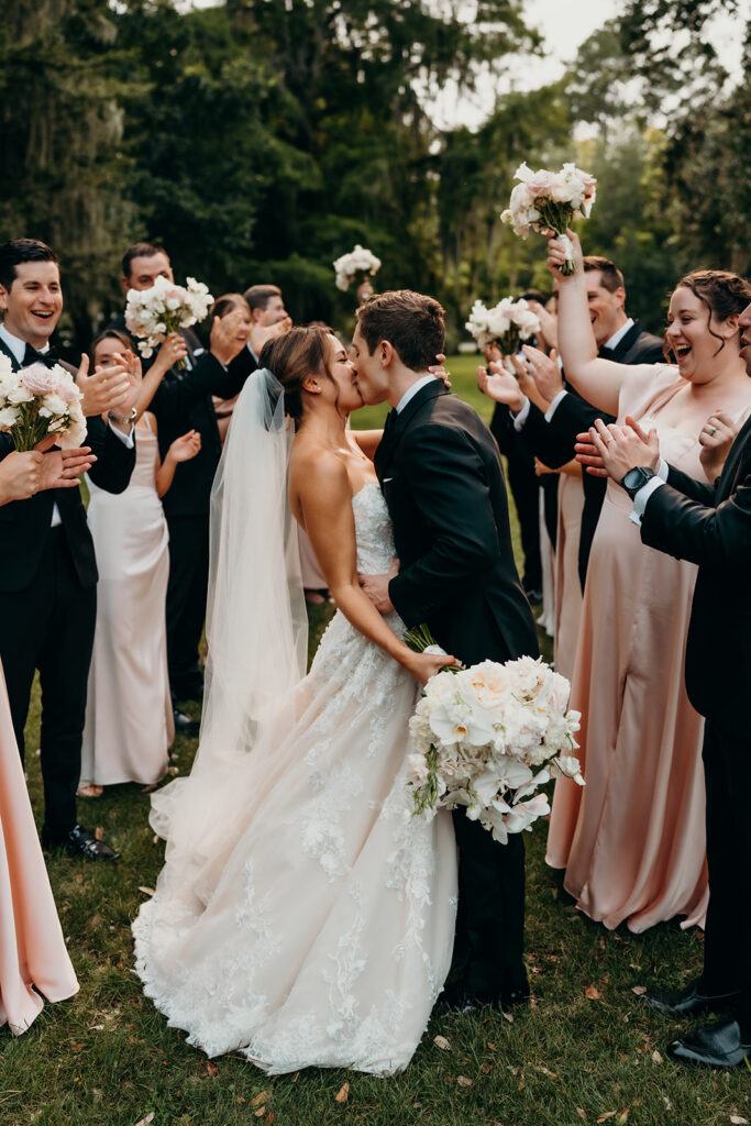 wedding party photos at magnolia plantation