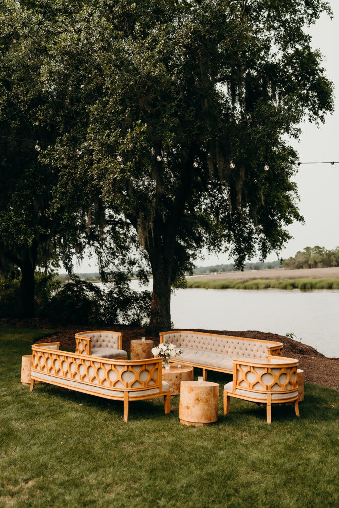 cocktail hour at the bar by the river