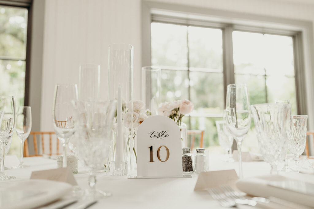 reception detail photos in carriage house