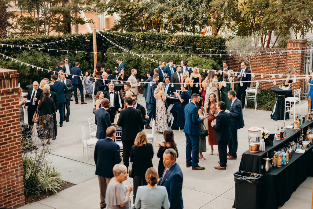 wedding reception at the cedar room cocktail hour