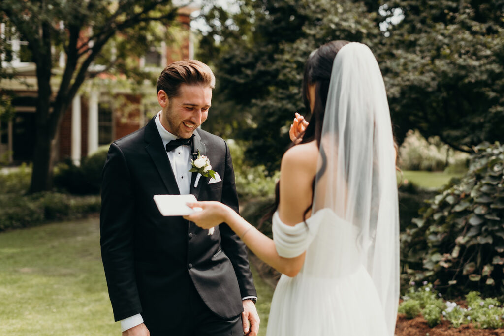 couples private vows at first look