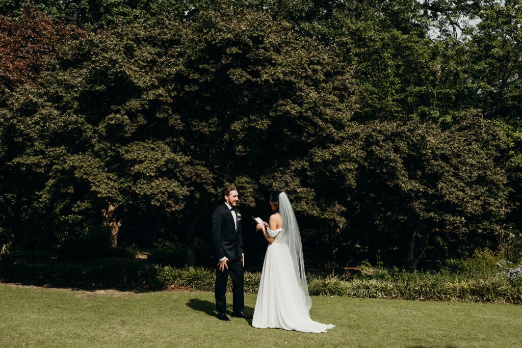 couples private vows at first look