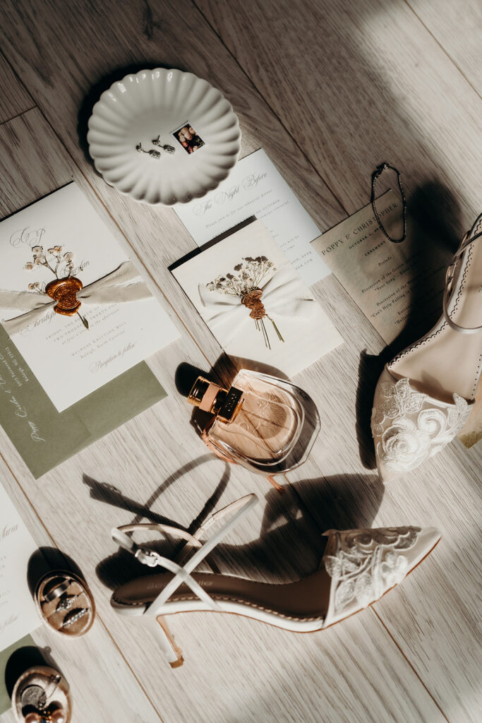 wedding detail photos with invites