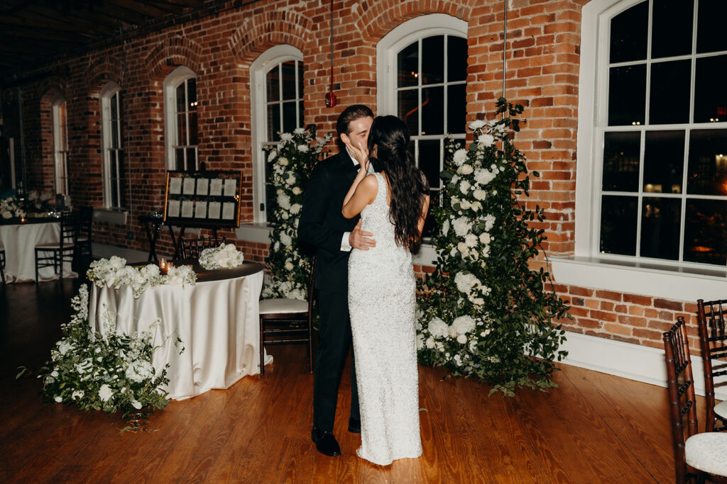 Last dance with couple at Melrose Knitting Mill
