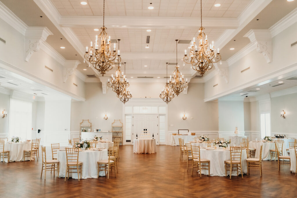 wedding reception detail photo of the reception hall