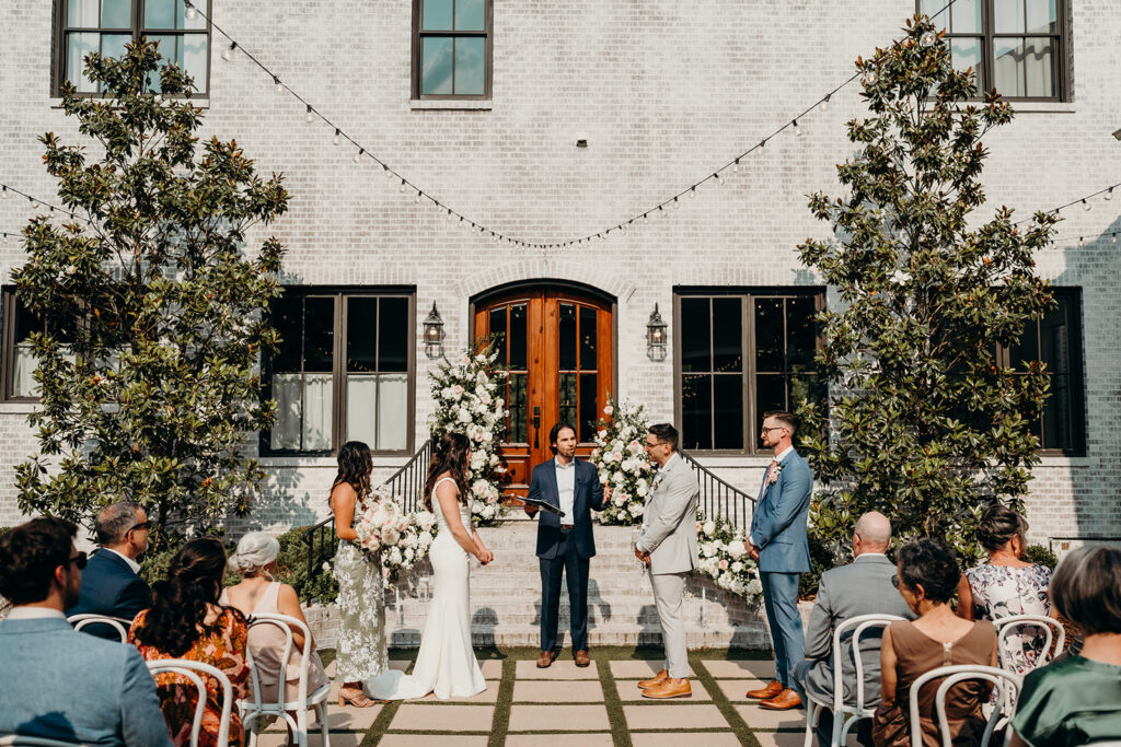courtyard ceremony at the bradford wedding venue