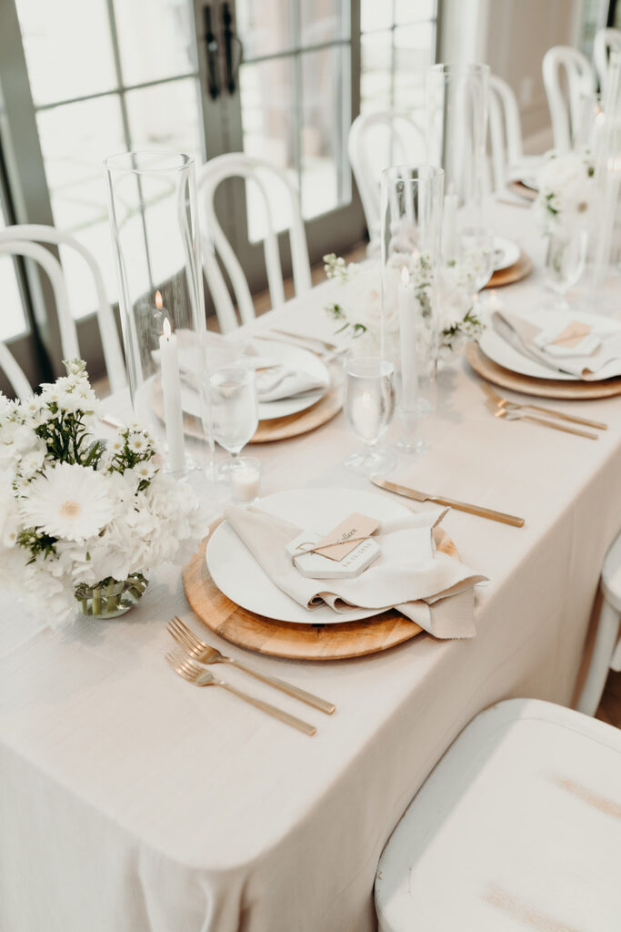 reception details with table set up