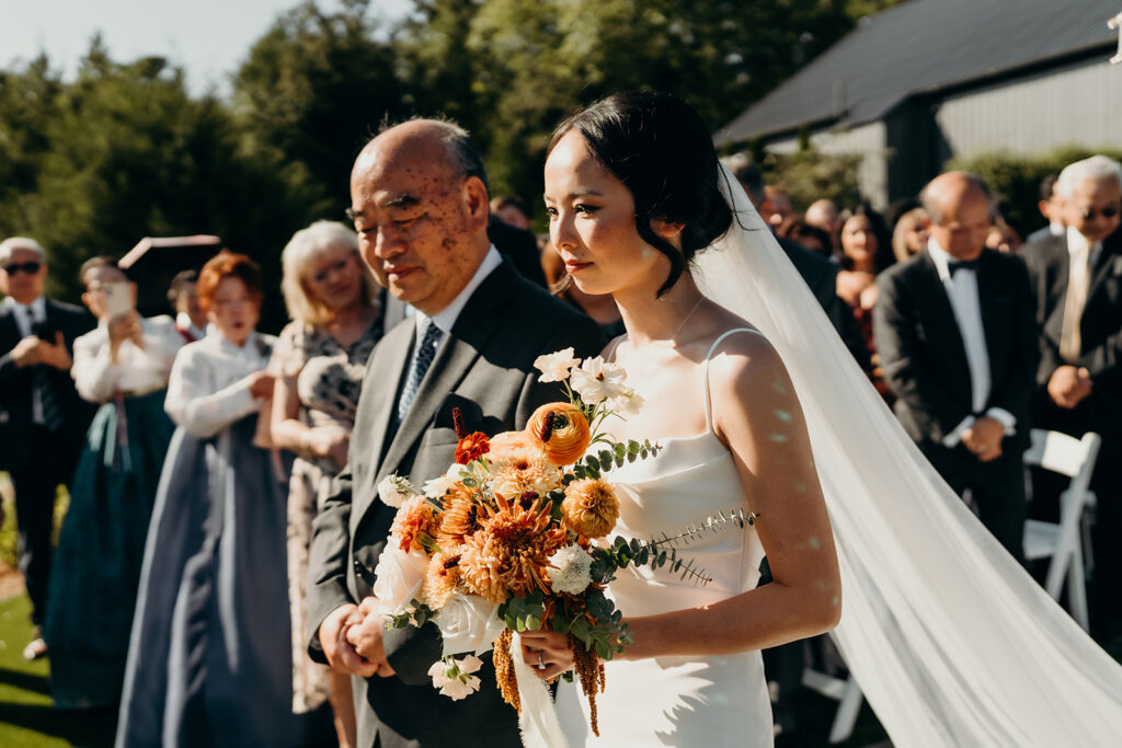 Wedding ceremony by the pond