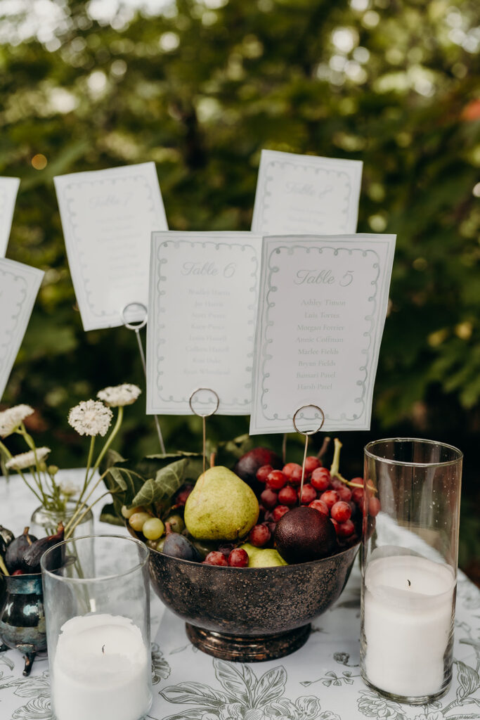 wedding reception details