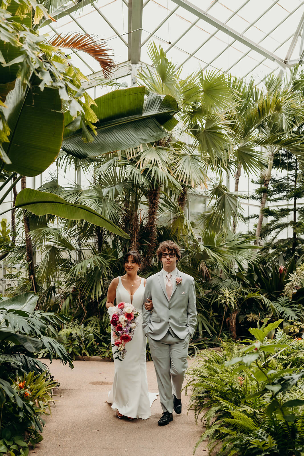 bride walking down the aisle for a Daniel Stowe Botanical Garden Wedding