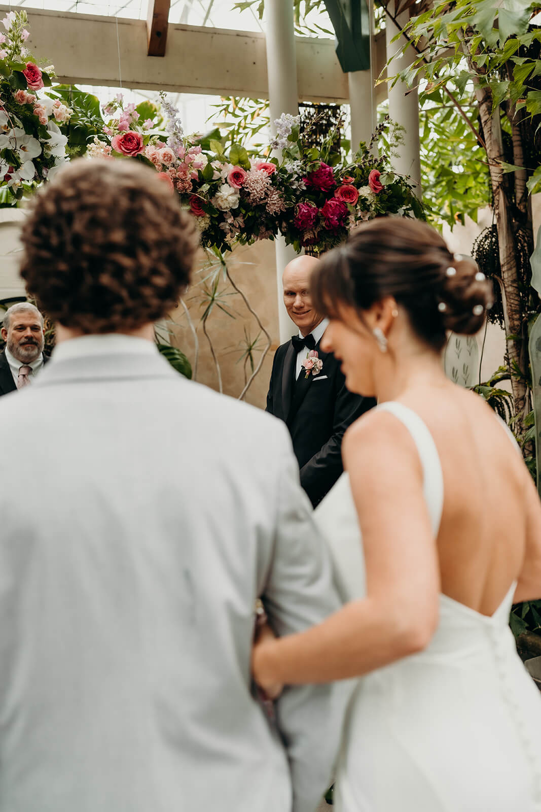 bride being given away by son