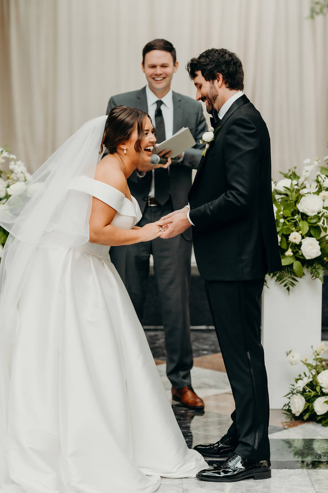 couple sharing vows during ceremony
