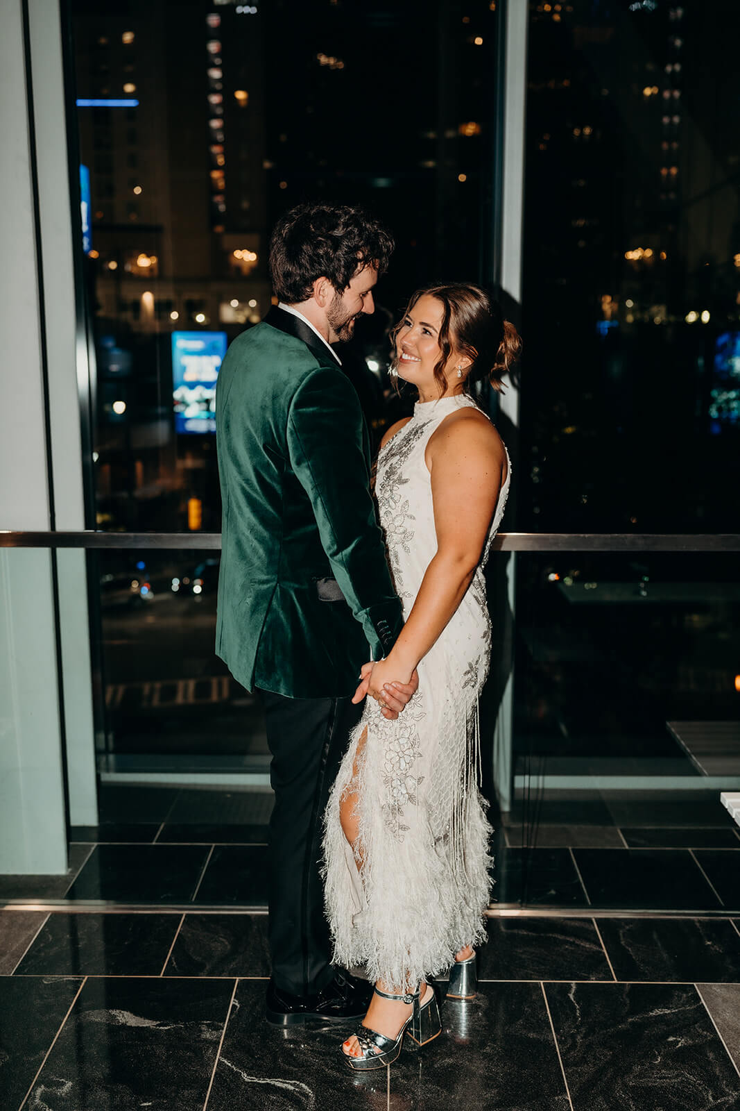 bride and groom party portraits at Founders Hall Charlotte