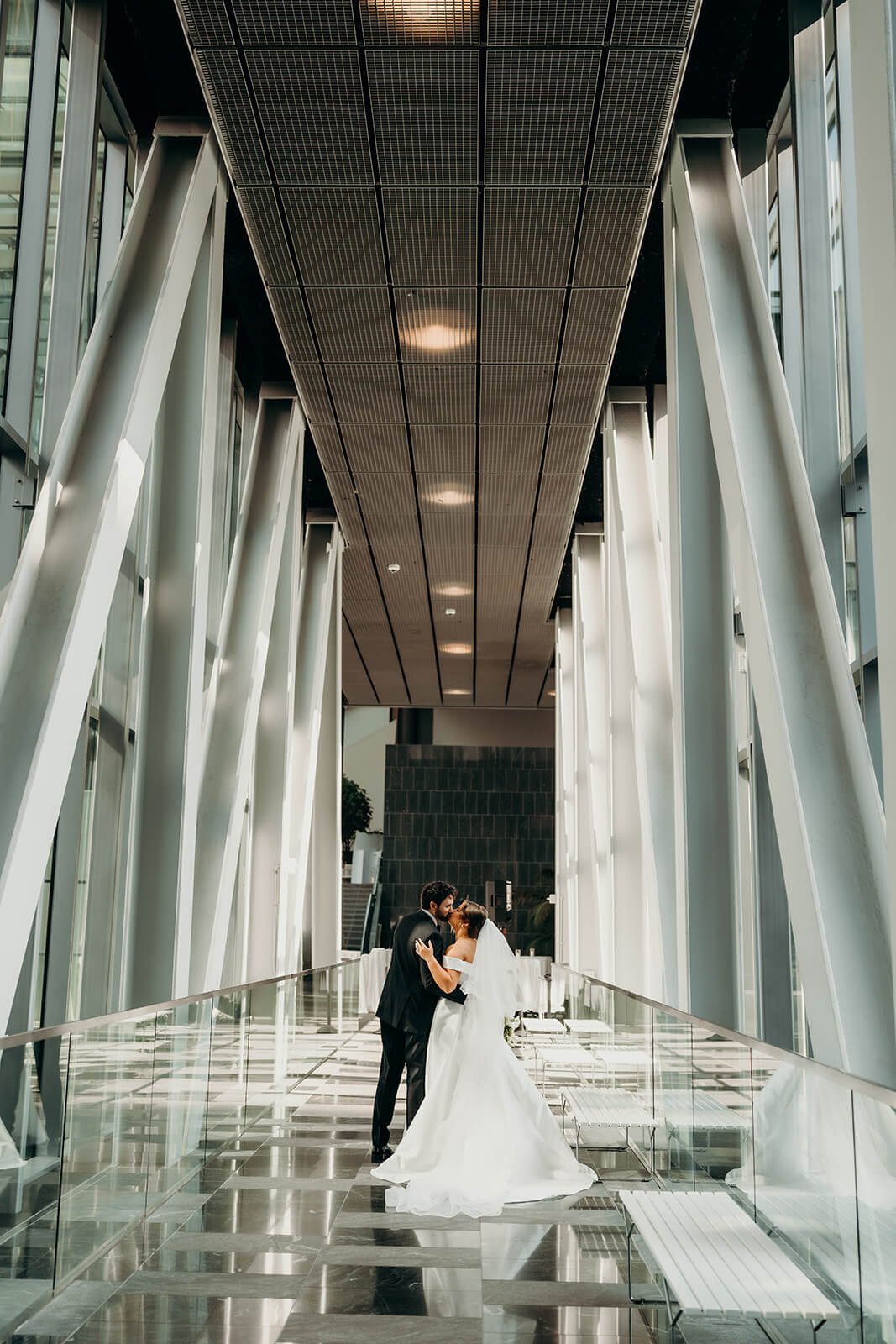bride and groom portraits at Founders Hall Charlotte