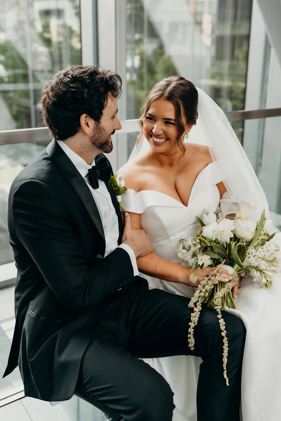 bride and groom portraits at Founders Hall Charlotte