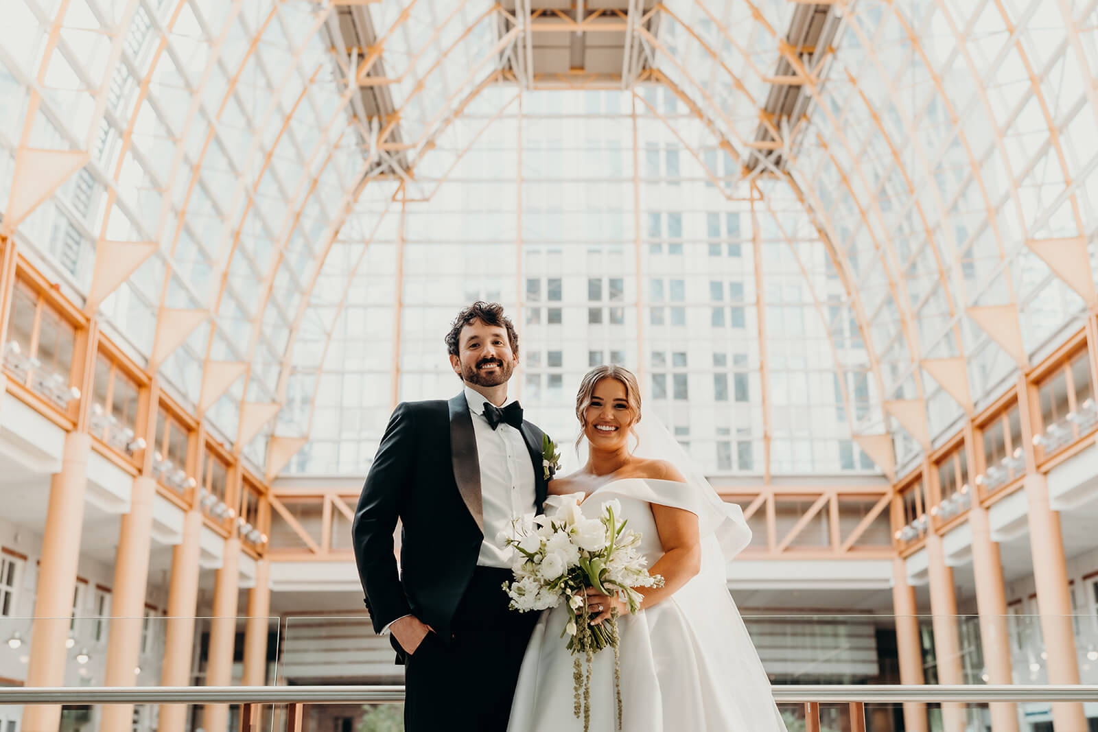 bride and groom portraits at Founders Hall Charlotte