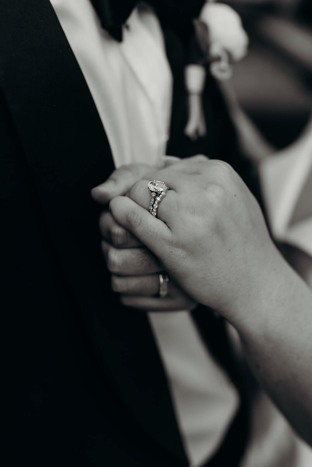 bride and groom ring detail photo