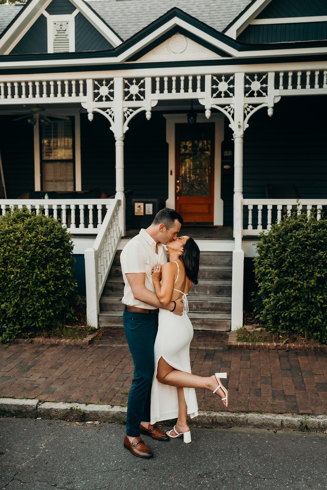 walking through neighborhood in Fourth Ward Charlotte