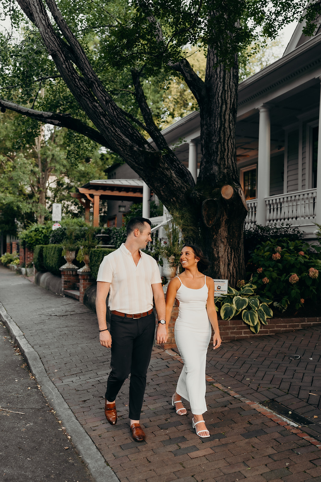 walking through neighborhood in Fourth Ward Charlotte