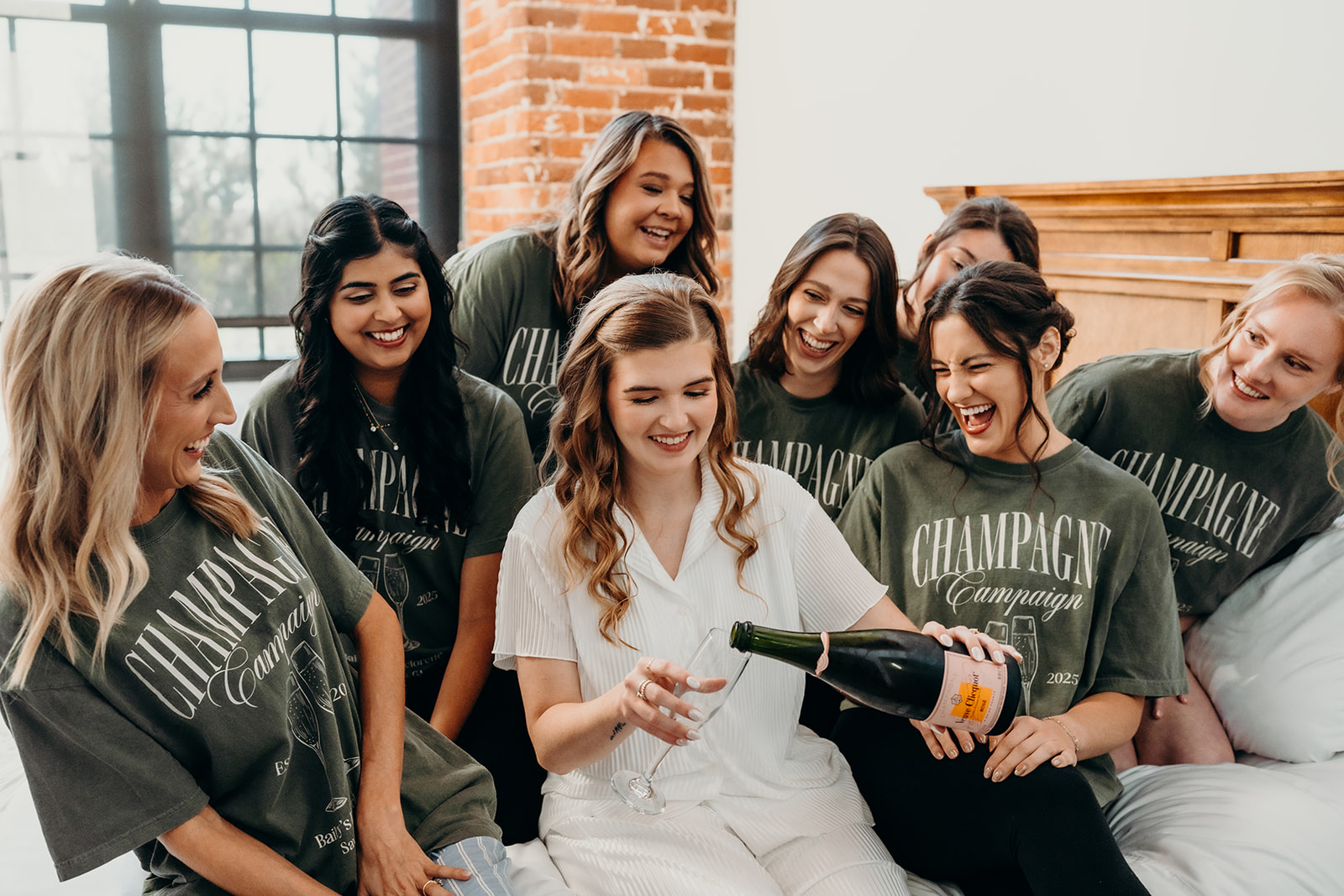 Bride getting ready at Loray Mill Event Hall