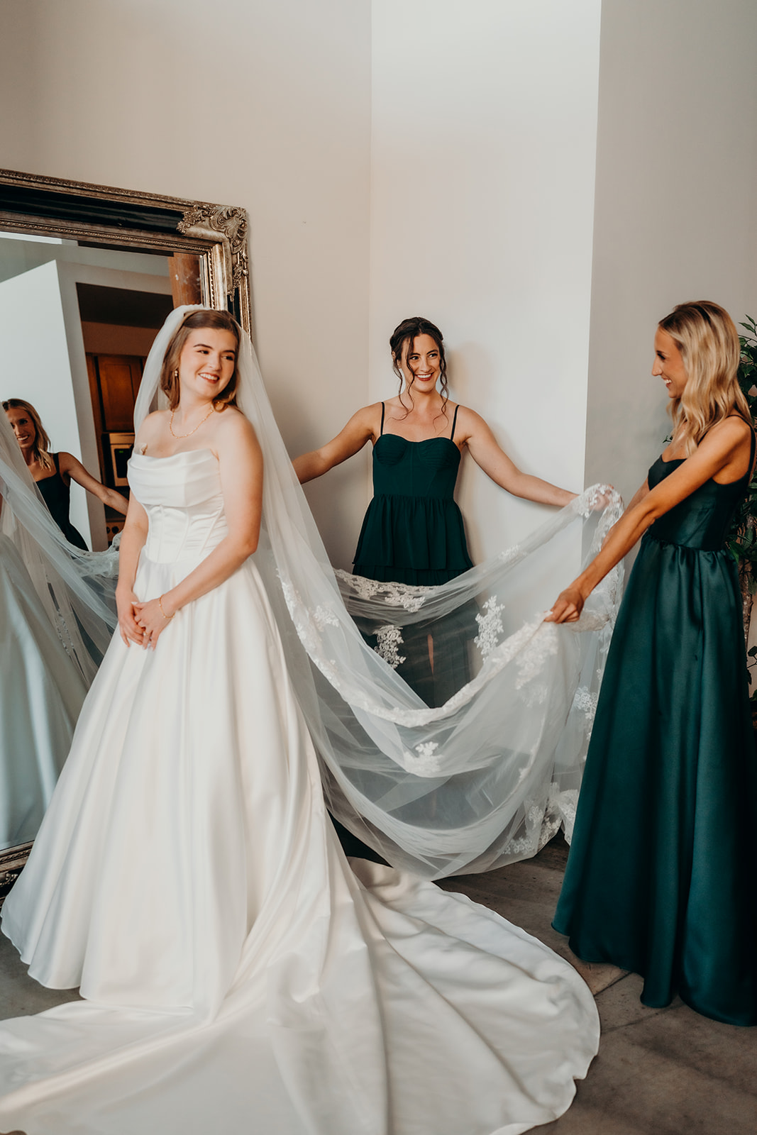 Bride getting ready at Loray Mill Event Hall
