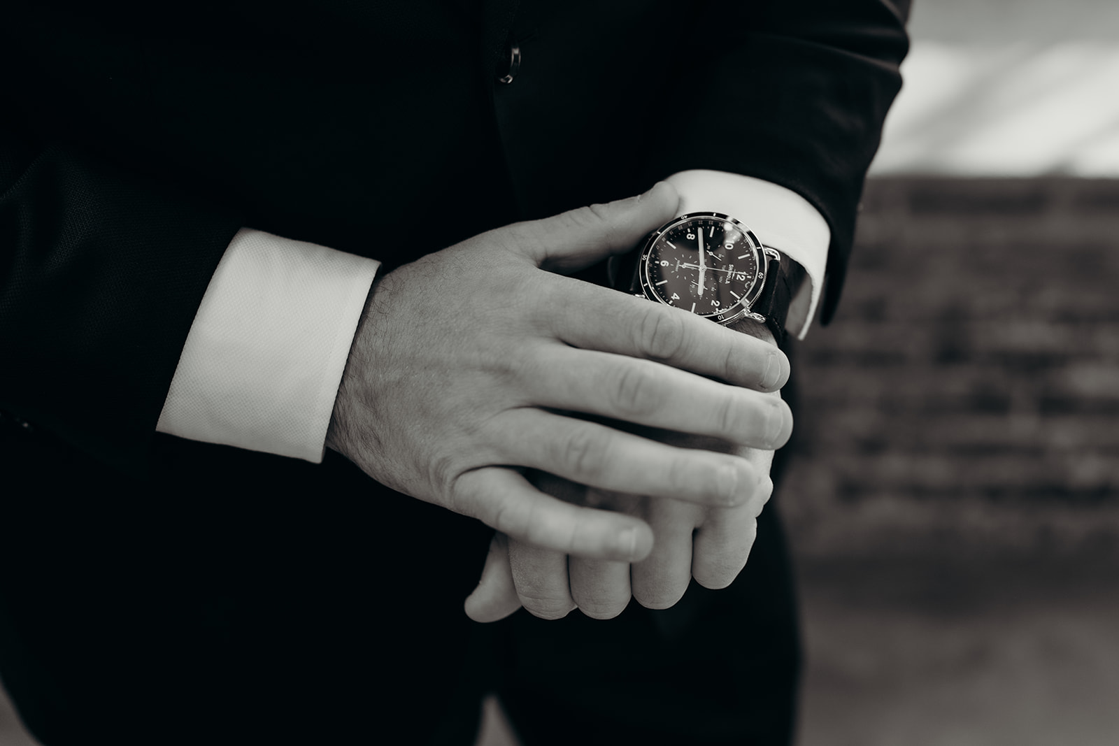 Groom getting ready at Loray Mill Event Hall