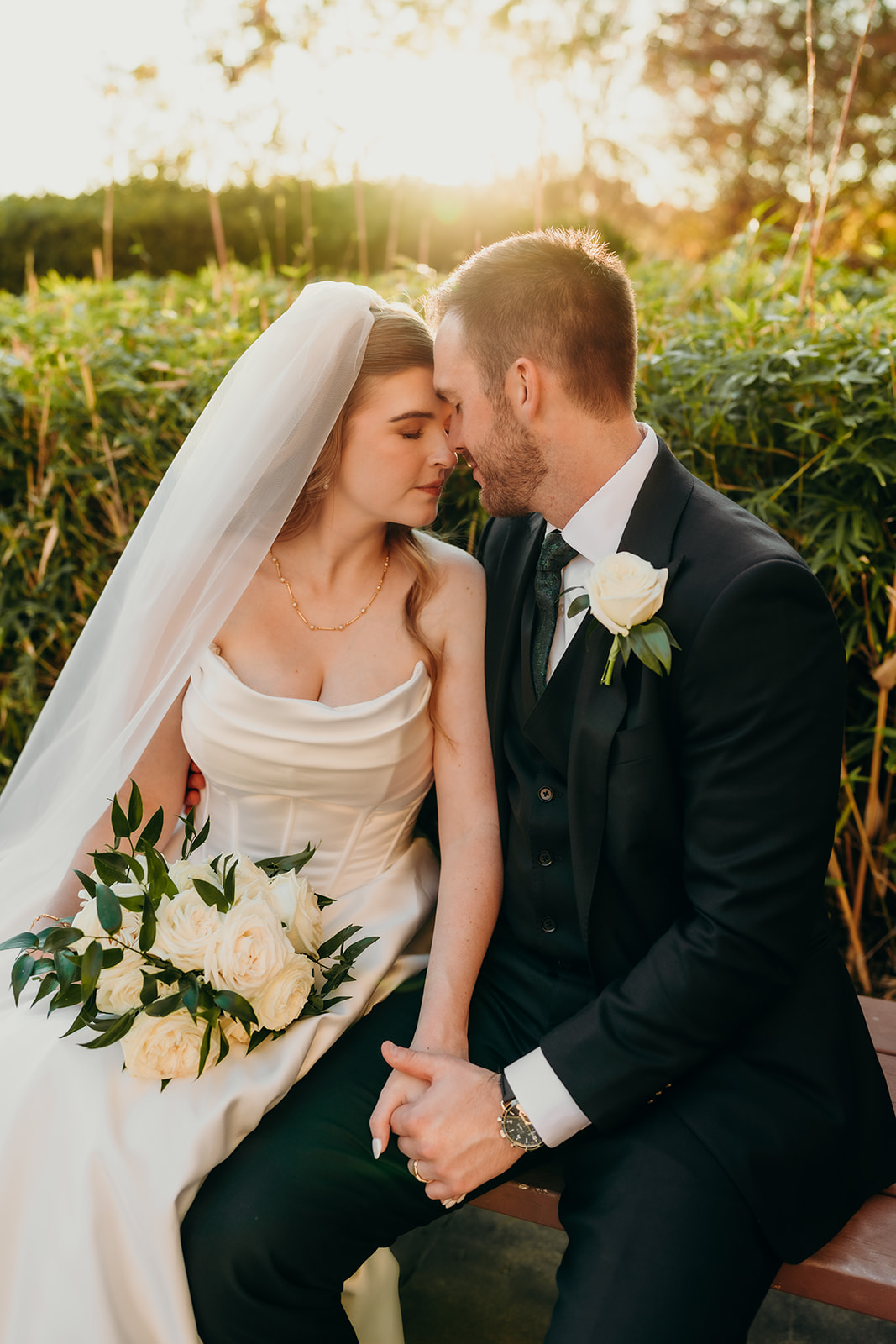 couple's portraits at Loray Mill event hall