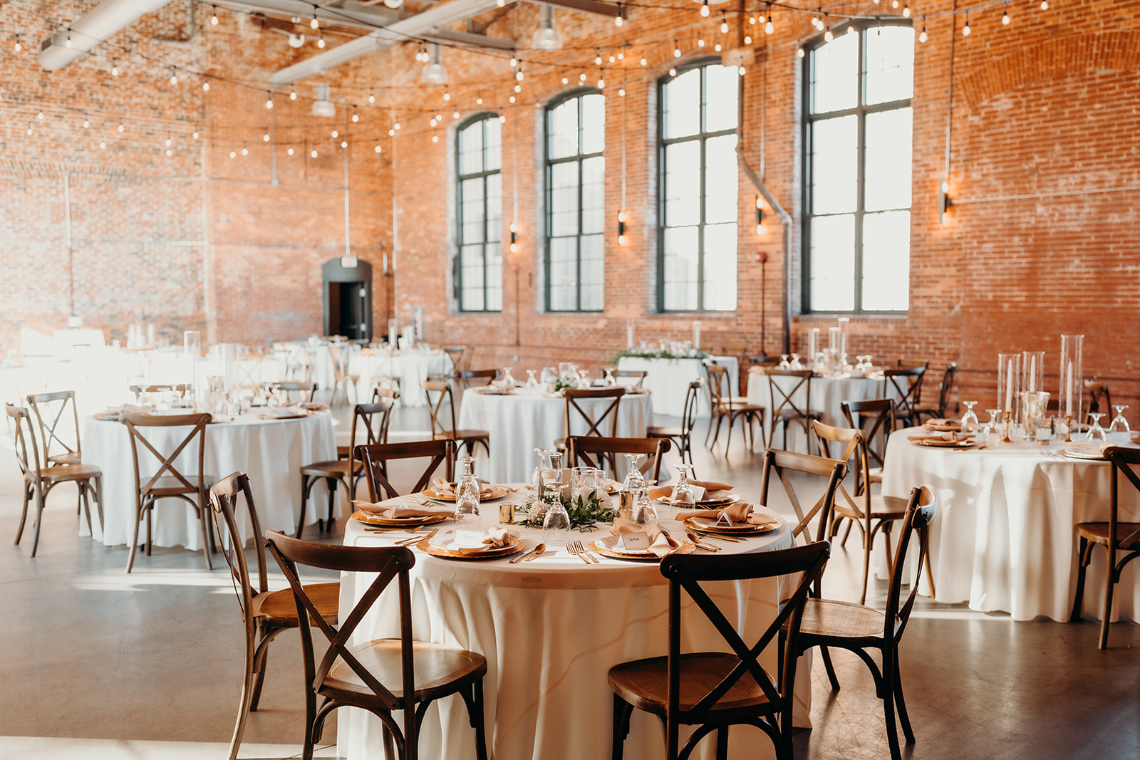 reception at dance floor Loray Mill Event Hall