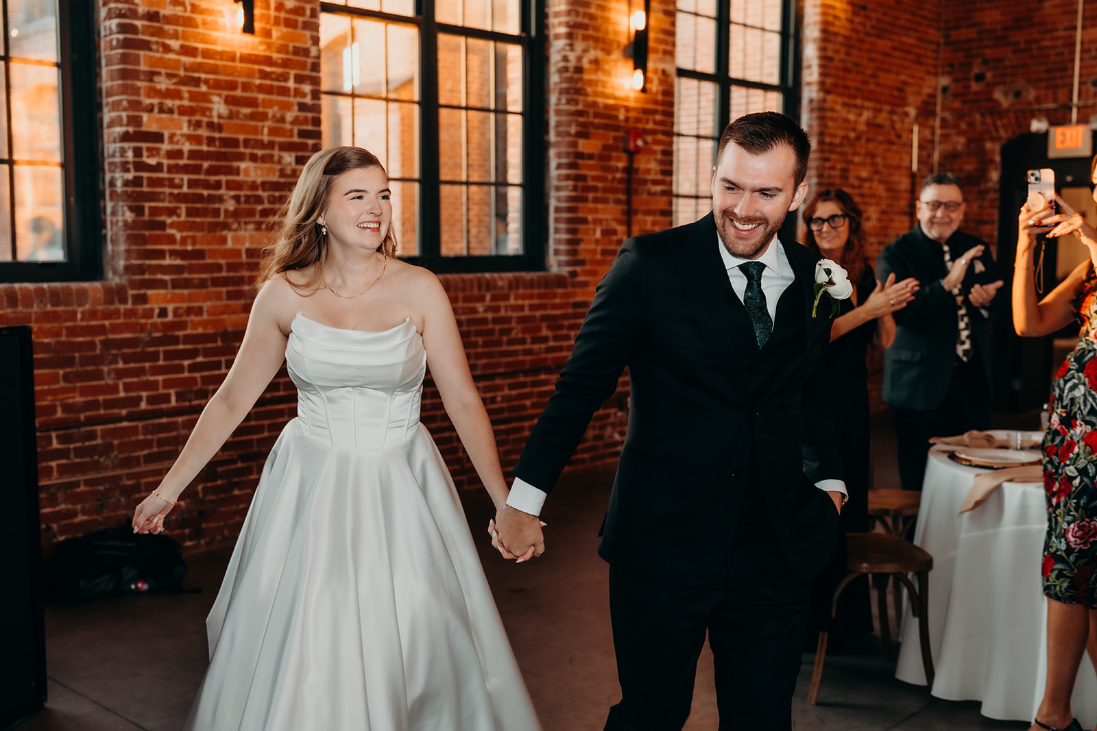 reception at dance floor Loray Mill Event Hall