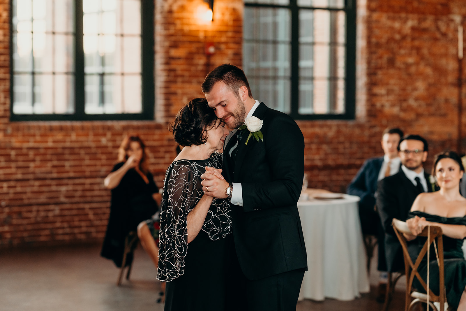 reception at dance floor Loray Mill Event Hall