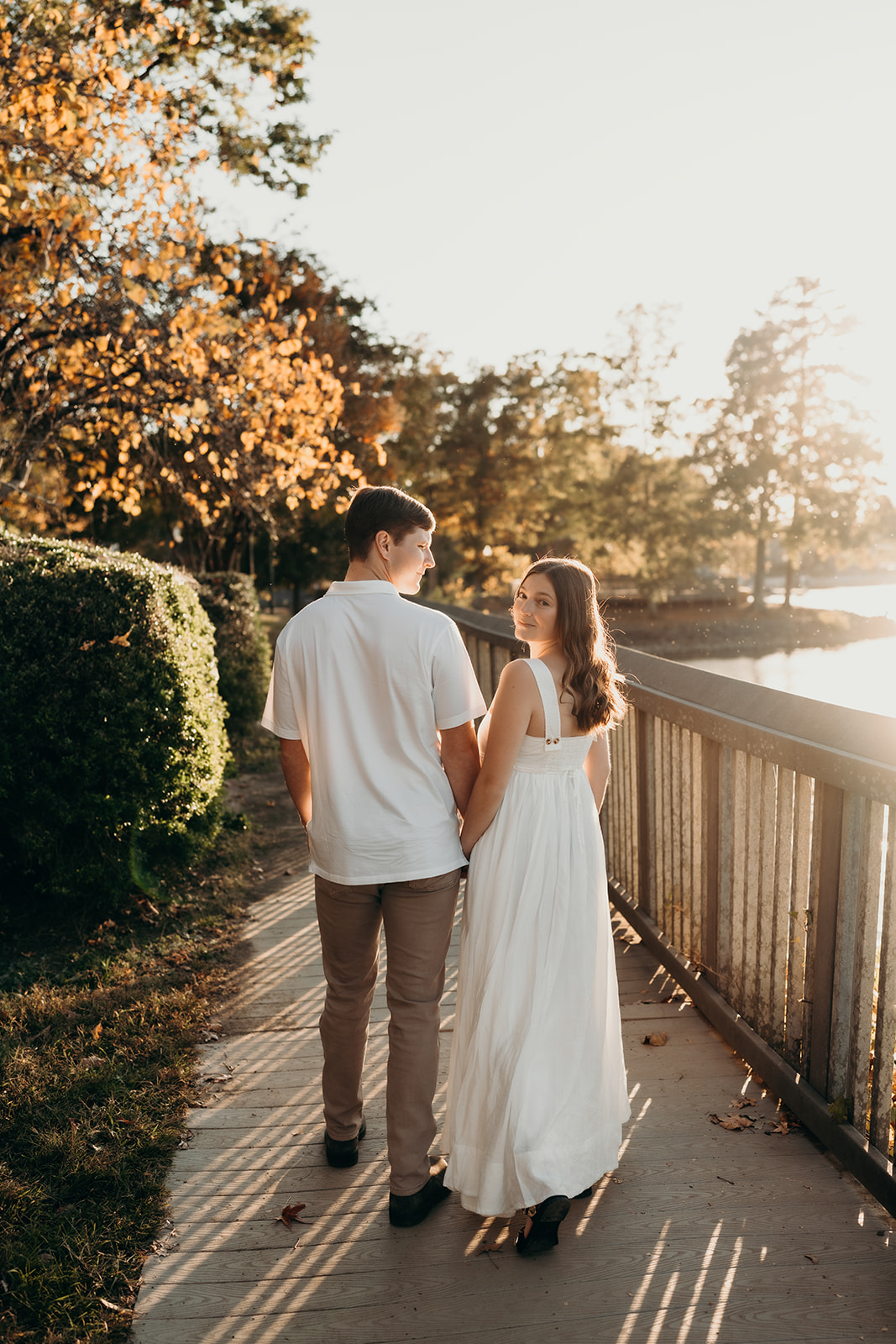 couple walking along the lake at McDowell Nature Preserve Photos
