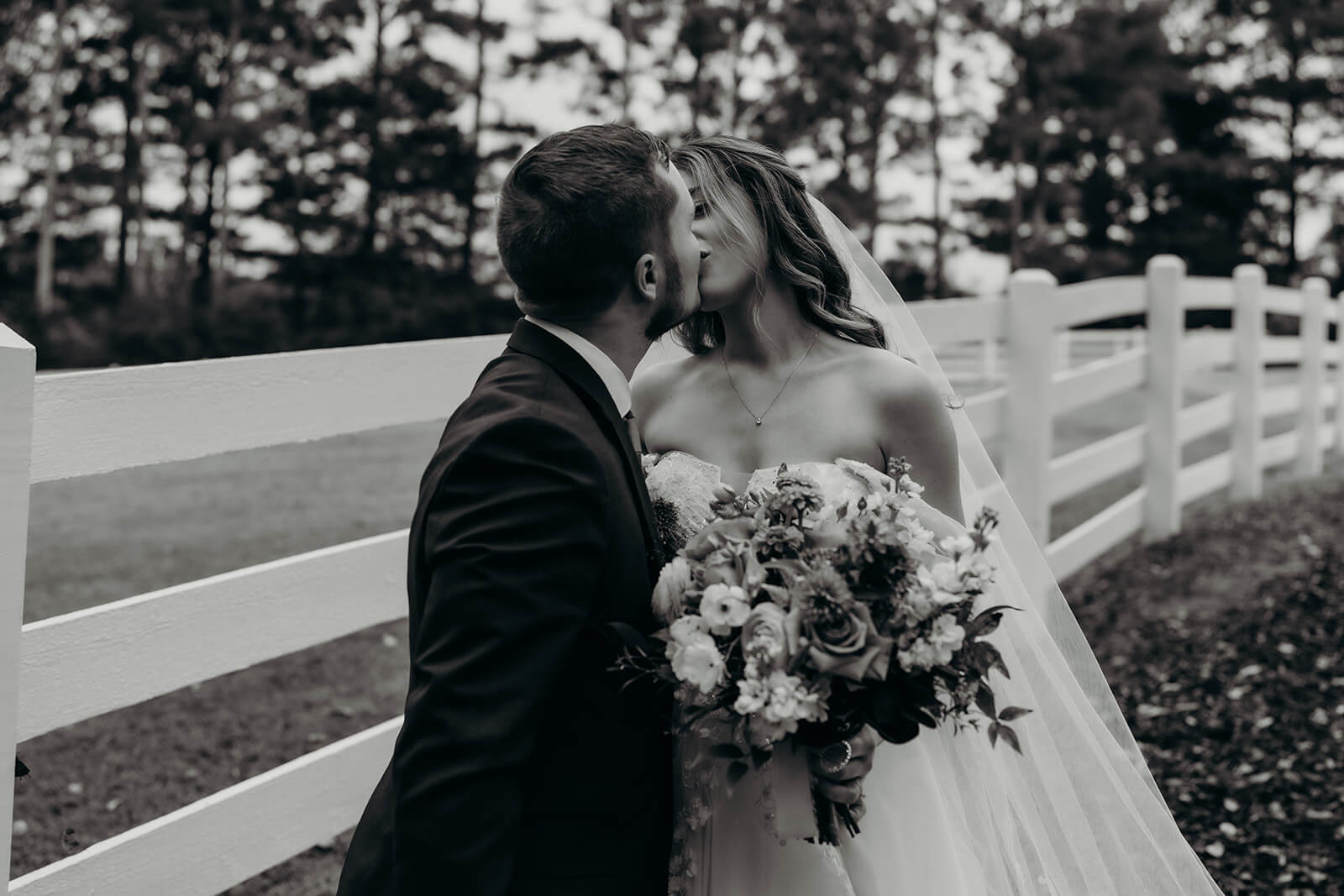 bride and groom portraits at The Historic Wakefield Barn