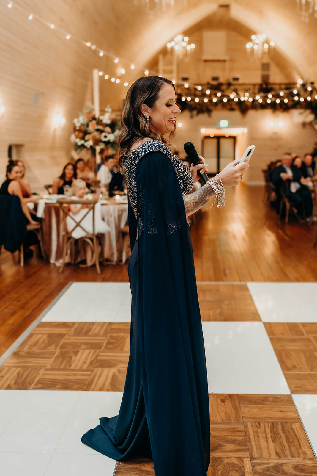 bride's mom giving a heartfelt toast