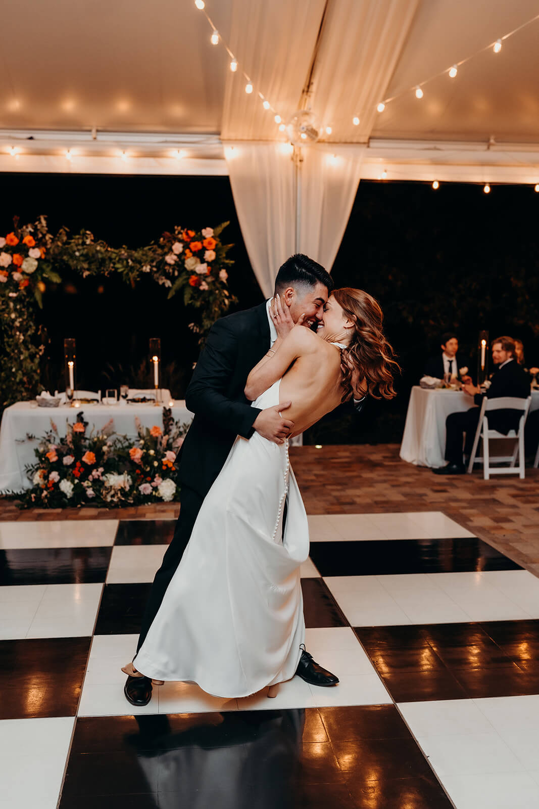 bride and groom first dance