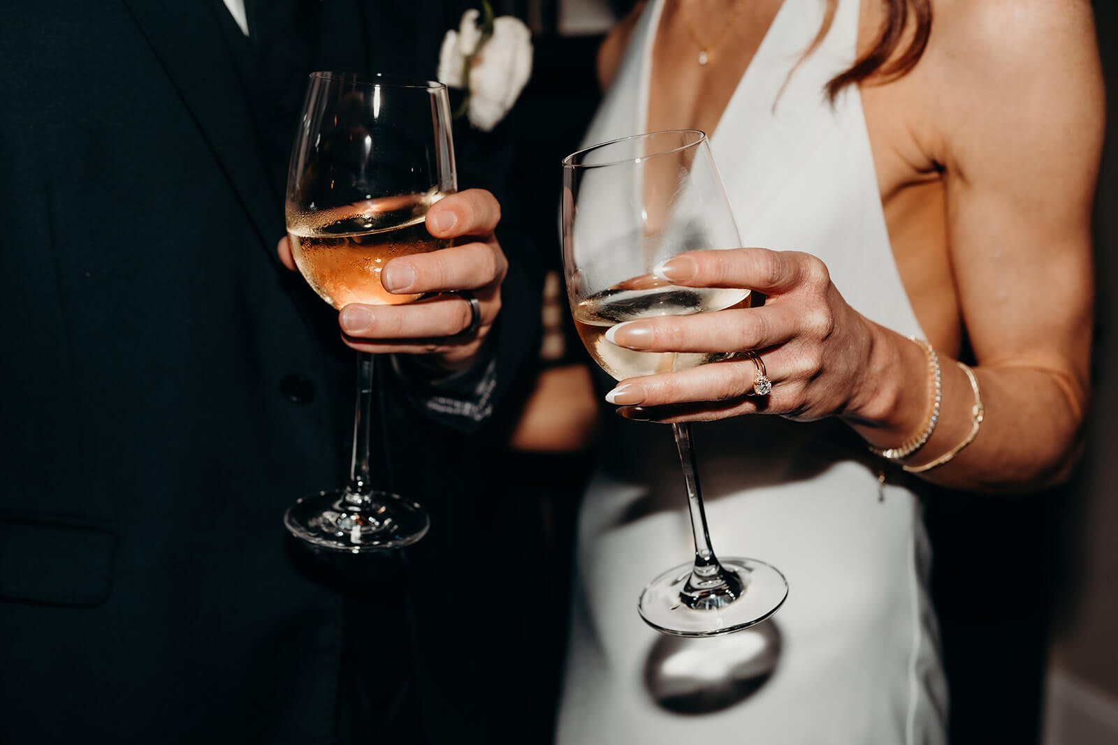 bride and groom couples portraits in front of the black bookcase at The Oaks at Salem