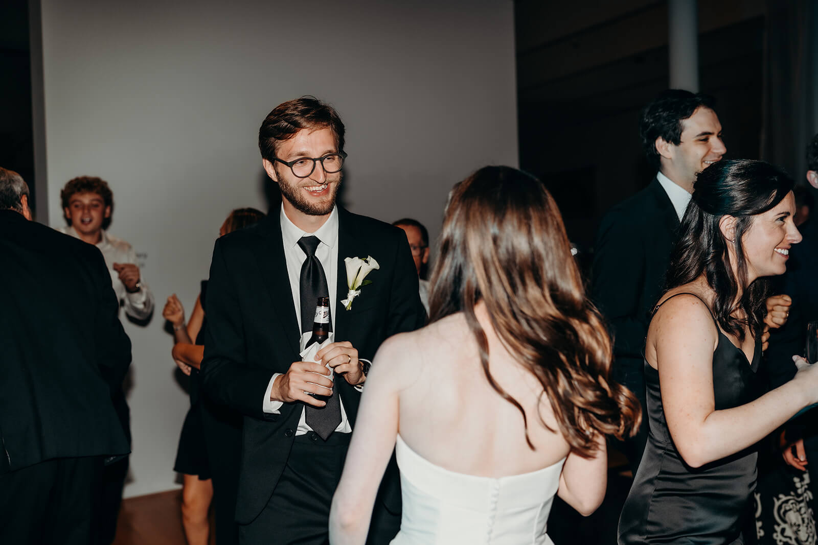 bride and groom NCMA wedding photos on dance floor